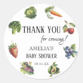 Charmant White Harvest Baby shower Bedankt Ronde Sticker (Voorkant)