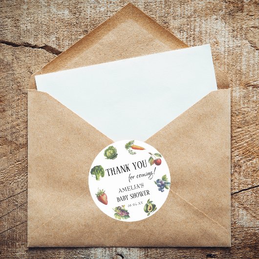 Charmant White Harvest Baby shower Bedankt Ronde Sticker