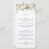 Charmant Wild Daisy Wedding Menu Delicate Bloemen Kaart (Voorkant)