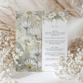 Charmant Wild Daisy Wedding Menu Delicate Bloemen Kaart