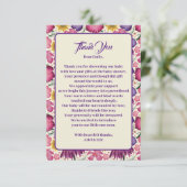 Charmant Wildflower Roze Baby shower Bedankkaart (Staand voorkant)