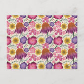 Charmant Wildflower Roze Baby shower Briefkaart (Achterkant)