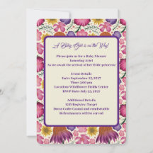 Charmant Wildflower Roze Baby shower