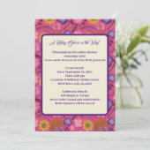 Charmant Wildflower Roze Baby shower Kaart (Staand voorkant)