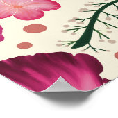 Charmant Wildflower Roze Baby shower Poster (Hoek)