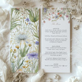 Charmant Wildflower Wedding Menu Delicate Pastel Kaart