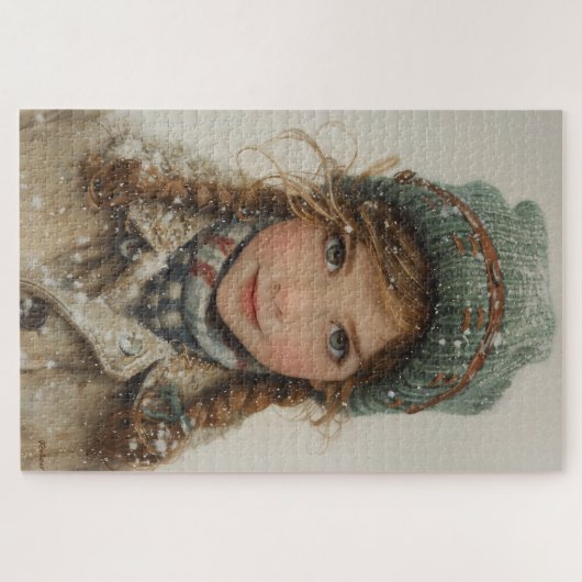 Charmant Winterportret Jonge Meisje Legpuzzel (Horizontaal)