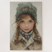 Charmant Winterportret Jonge Meisje Legpuzzel (Verticaal)