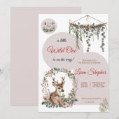  Charmant Woodland Baby shower Kaart (Voorkant / Achterkant)