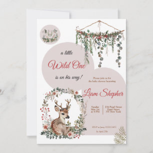 Charmant Woodland Baby shower Kaart