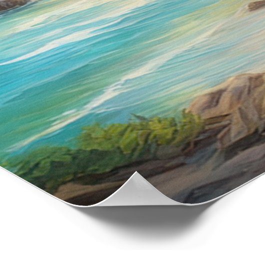 Charmant zandstrand poster (Hoek)