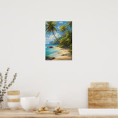 Charmant zandstrand poster (Keuken)
