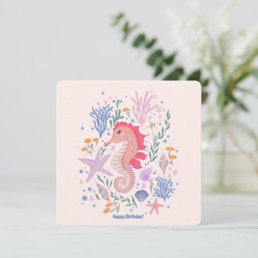 Charmant zeepaardje en koraalrif (Staand voorkant)