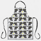 Charmant zwart kat ontwerp schort (Voorkant)