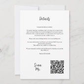 Charmante 2 foto's minimale bruiloft QR-code Save The Date (Achterkant)