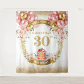 Charmante 30e verjaardag Blush Gold Banner Wandkleed (Voorkant)