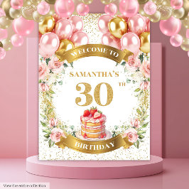 Charmante 30e verjaardag Blush Gold Banner Wandkleed