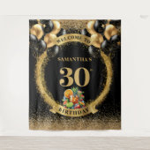 Charmante 30e verjaardag Whiskey Cocktail Banner Wandkleed (Voorkant)