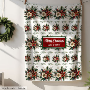 Charmante aangepaste naam Vintage Christmas Throw Fleece Deken