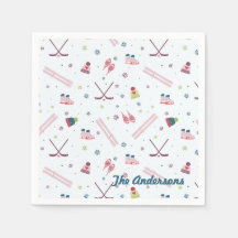 Charmante aangepaste wintersport roze blauw