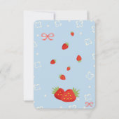 Charmante aardbei en lint notitiekaart, groet bedankkaart (Achterkant)