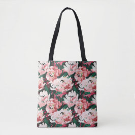 Charmante Abract Waterverf Pioenrozen Tote Bag