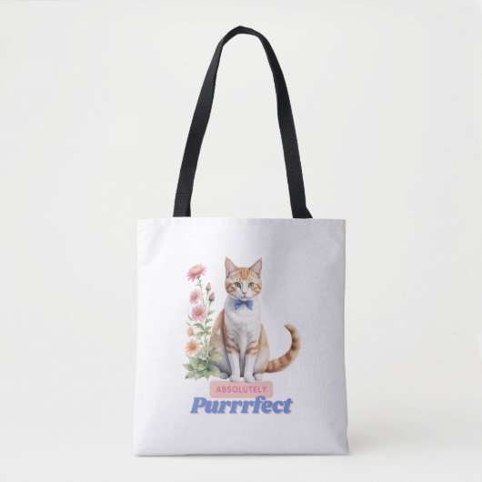 Charmante "absoluut perfect" kat tote bag (Voorkant)