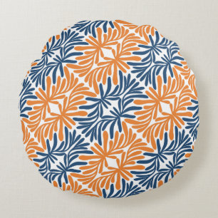 Charmante Abstracte Bloemen Ronde Kussen