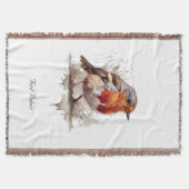 Charmante Achtertuin Robin, op maat Deken (Voorkant)