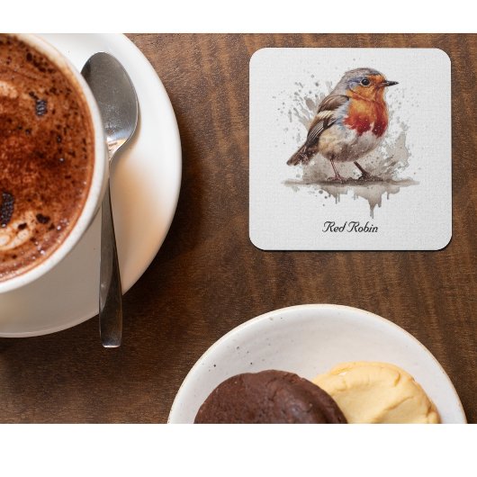 Charmante Achtertuin Robin, op maat Glazen Onderzetter