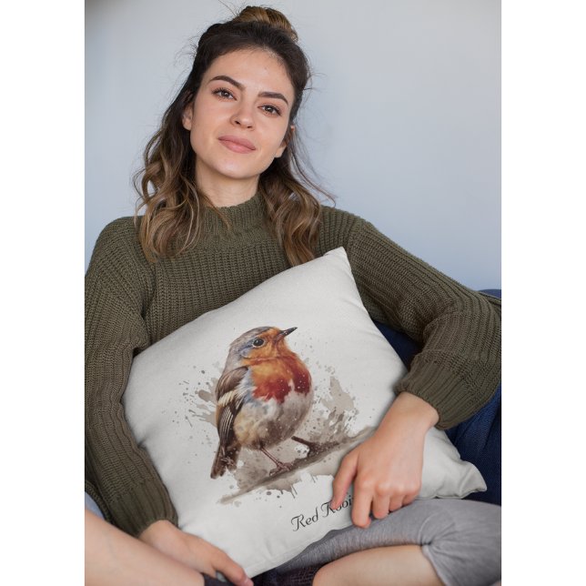 Charmante Achtertuin Robin, op maat Kussen (Creator heeft geüpload)
