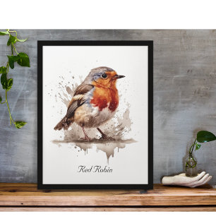 Charmante Achtertuin Robin, op maat Poster