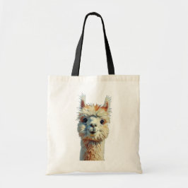 Charmante Alpaca Canvas tas olieverfstijl