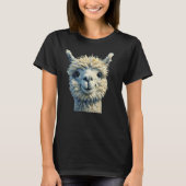 Charmante Alpaca T-Shirt Olieverfstijl (Voorkant)