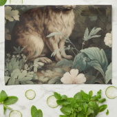 Charmante Antiek haas in het weelderige bos Theedoek (Gevouwen)