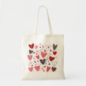 Charmante artistieke liefdesharten tote bag (Voorkant)