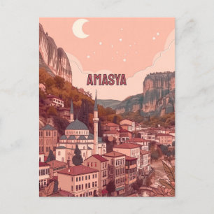 Charmante avond van Amasya, Turkije Briefkaart
