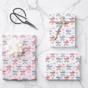 Charmante baby buggy-verpakkingspapier  inpakpapier vel