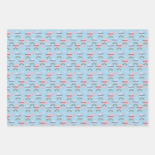 Charmante Baby Buggy Wrapping Paper Flat Sheets (Voorkant)