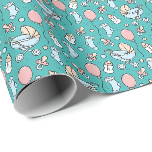Charmante Baby shower Gift Wrap Cadeaupapier (Rol Hoek)
