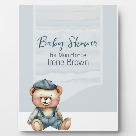 Charmante Baby shower Tafelblad Plaque met Ezel Fotoplaat (Voorkant)
