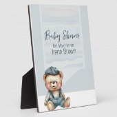 Charmante Baby shower Tafelblad Plaque met Ezel Fotoplaat (Zijkant)