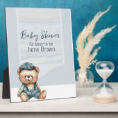Charmante Baby shower Tafelblad Plaque met Ezel Fotoplaat (Zijkant)