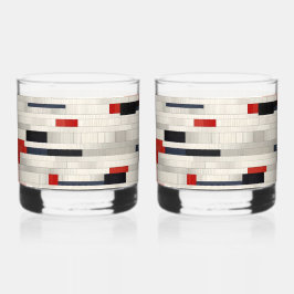 Charmante bakstenen stijlprint whisky glas