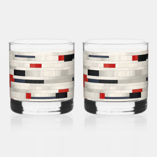 Charmante bakstenen stijlprint whisky glas