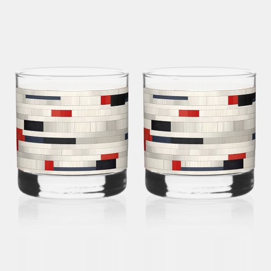 Charmante bakstenen stijlprint whisky glas (Voorkant)