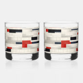 Charmante bakstenen stijlprint whisky glas (Links)