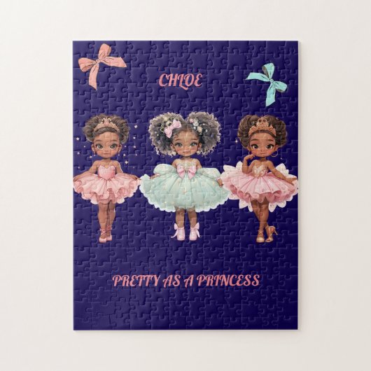 Charmante Ballerinas Tutus Tiaras Roze grillig Legpuzzel (Verticaal)