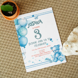 Charmante ballonnen en Teddy Bear verjaardagsfeest Kaart