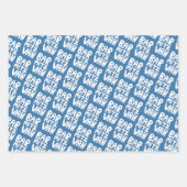 Charmante Bar Mitswa handlettering Joods Blauw Ple Inpakpapier Vel (Voorkant 3)